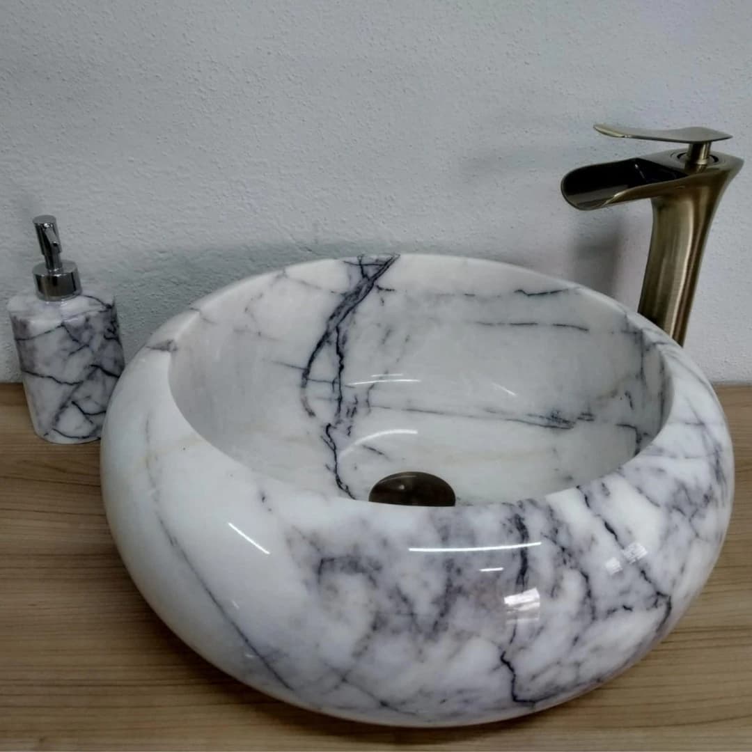 Leylak Teker Mermer Lavabo 1