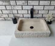 Traverten Dik Patlatma Mermer Lavabo 4