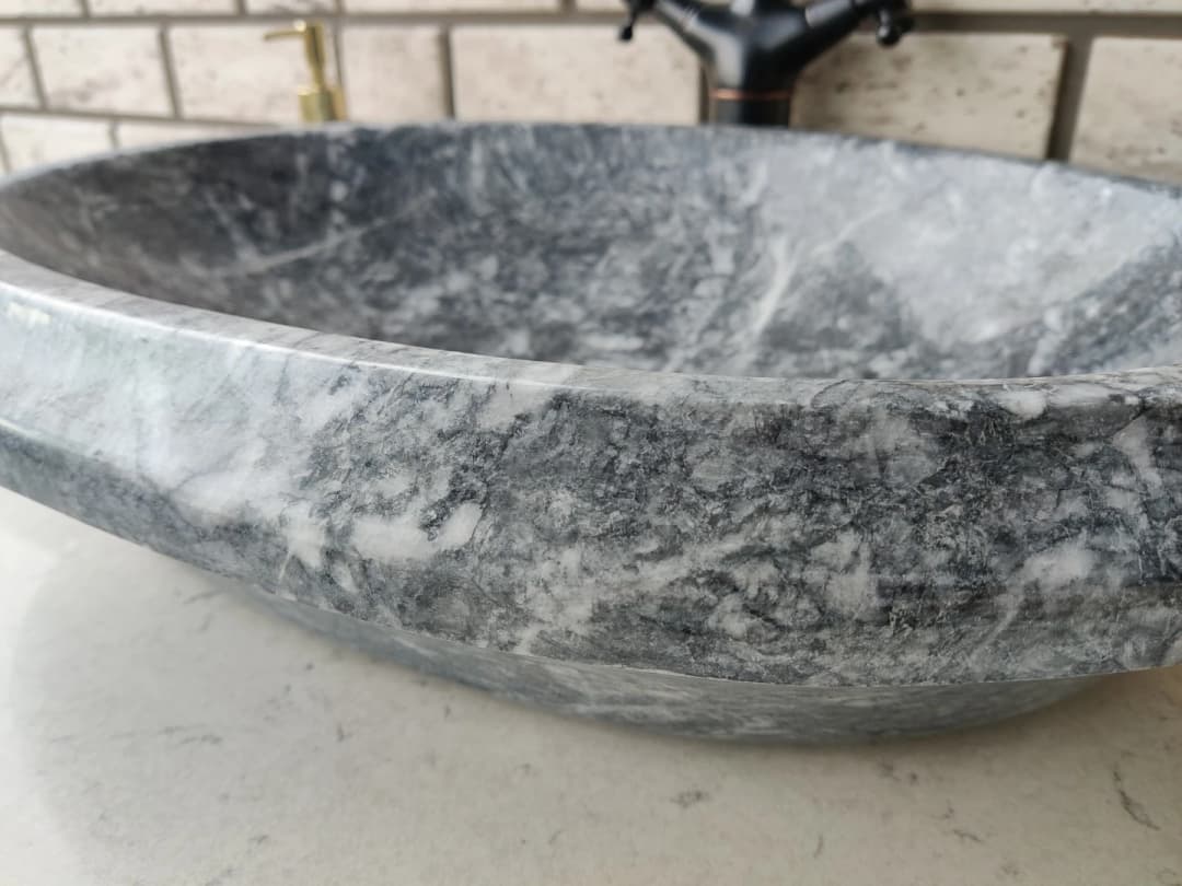 Karaca Siyahı Gear Elips Mermer Lavabo 3