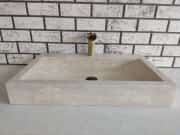 Traverten Yay Köşe Mermer Lavabo 2