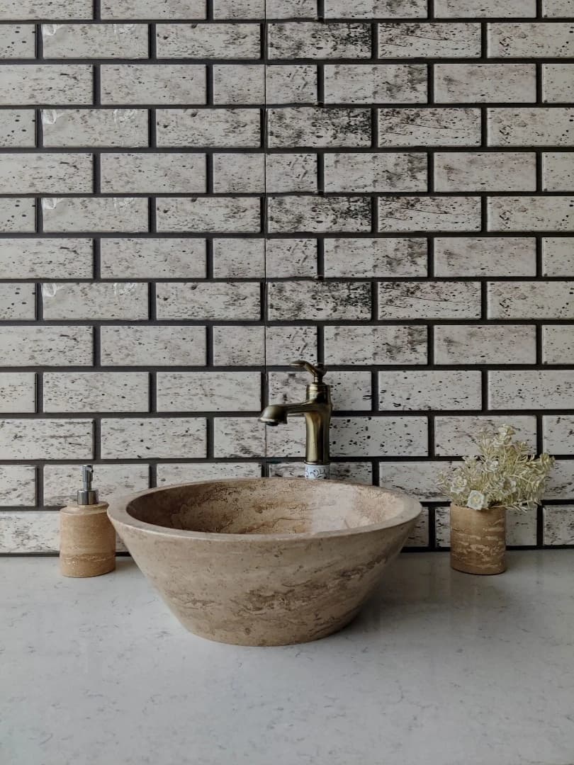 Noche Traverten Külah Mermer Lavabo 1
