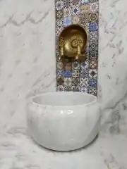 Beyaz Modern Düz Mermer Kurna 2