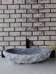 Gri Patlatma Elips Mermer Lavabo 5