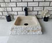 Traverten Mikro Patlatma Mermer Lavabo 1