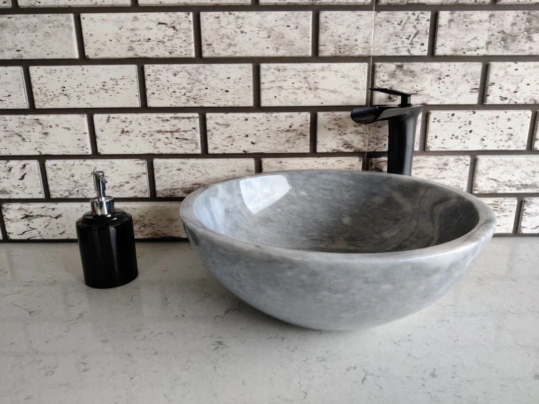 Gri Çanak Mermer Lavabo 1