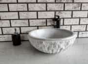 Beyaz Çanak Patlatma Mermer Lavabo 1