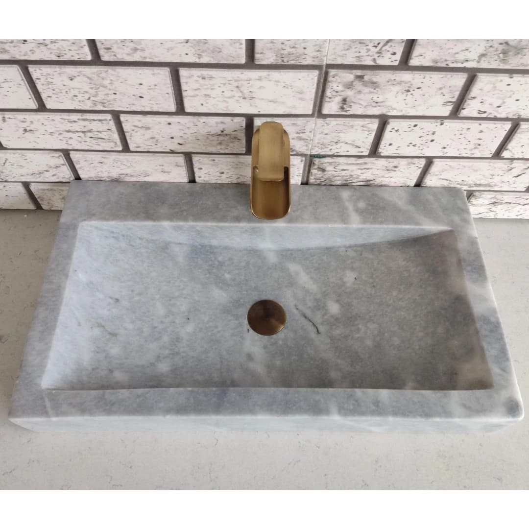 Gri Yay Köşeli Mermer Lavabo 5