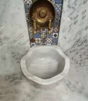 Beyaz Fırfır Düz Mermer Kurna 4