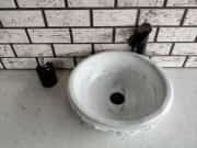 Beyaz Çanak Patlatma Mermer Lavabo 3