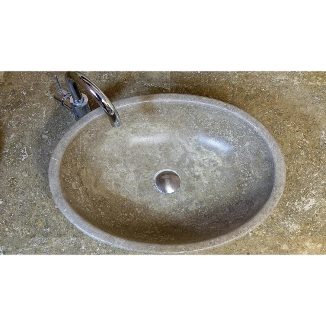 Traverten Noche Çanak Mermer Lavabo 3