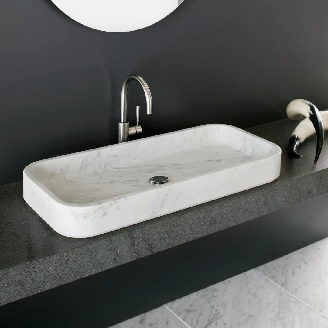 Beyaz Blong Mermer Lavabo 1