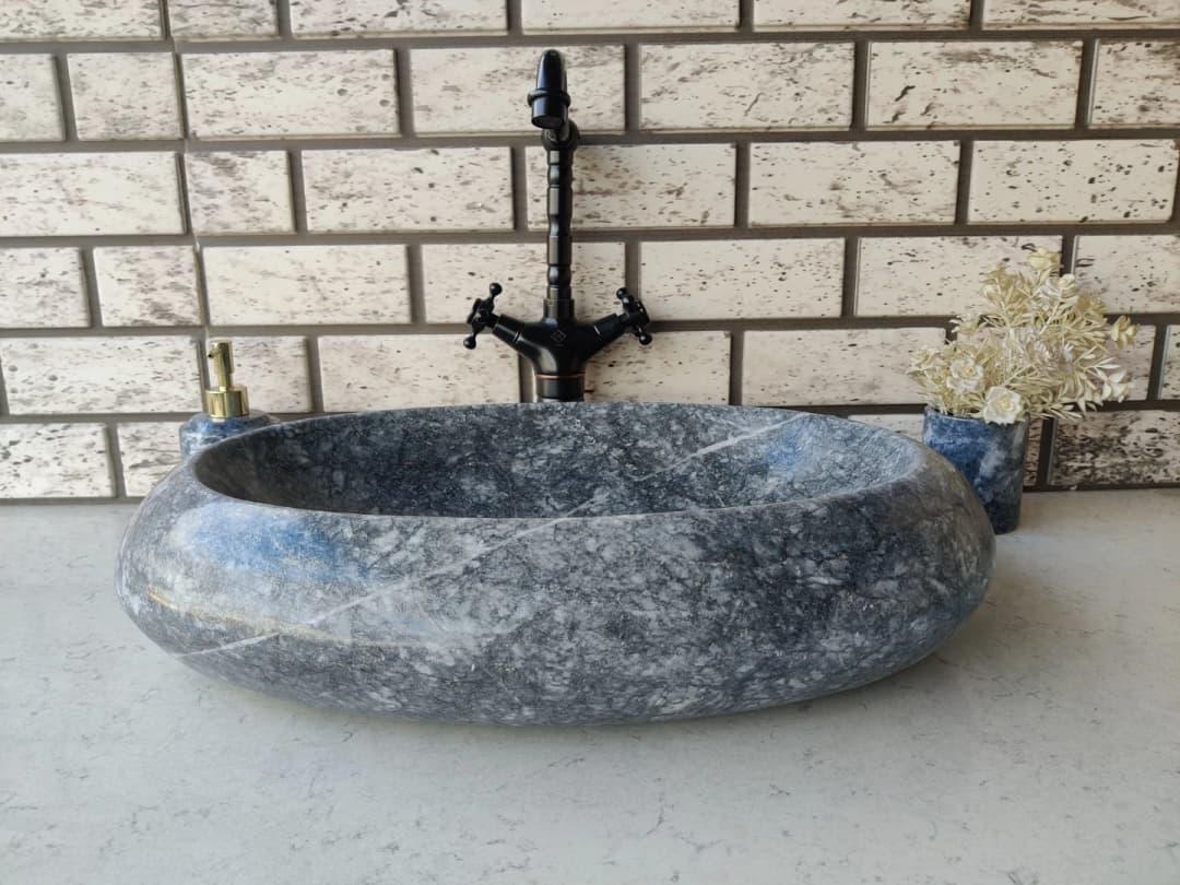 Karaca Siyahı Elips Mermer Lavabo 1