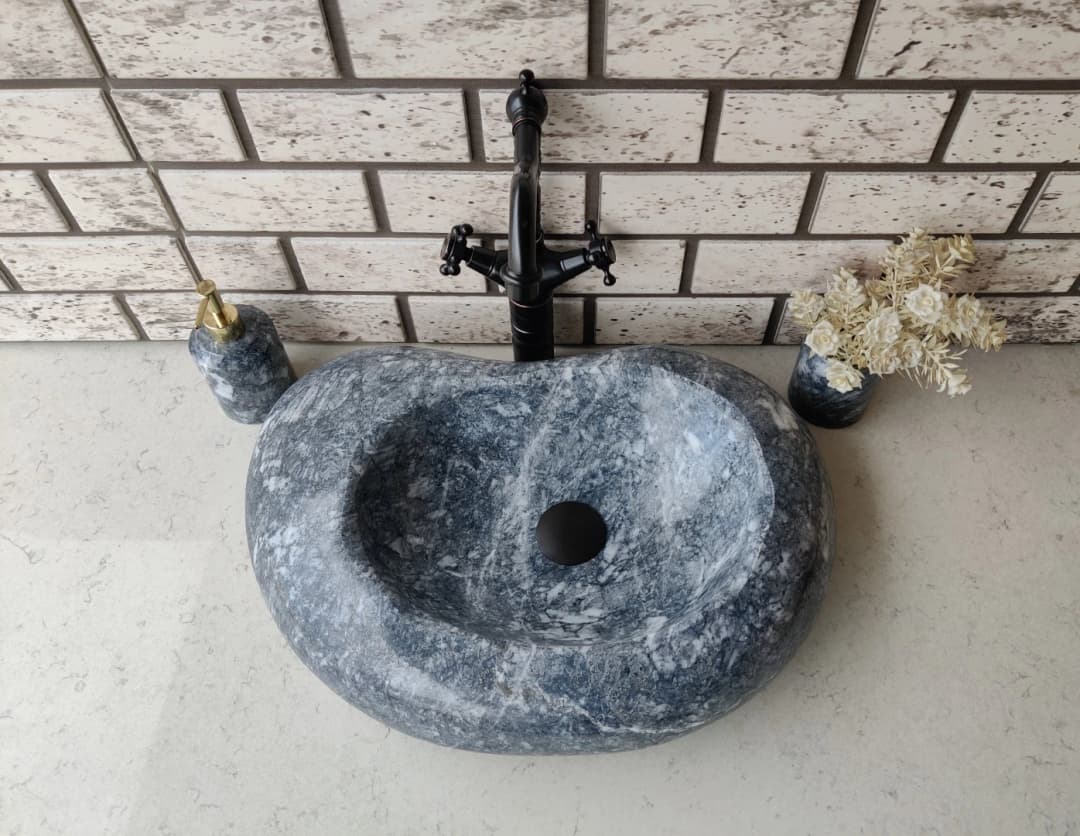 Karaca Siyahı Fat Mermer Lavabo 3