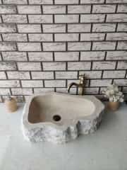 Traverten Natural Elips Mermer Lavabo 2