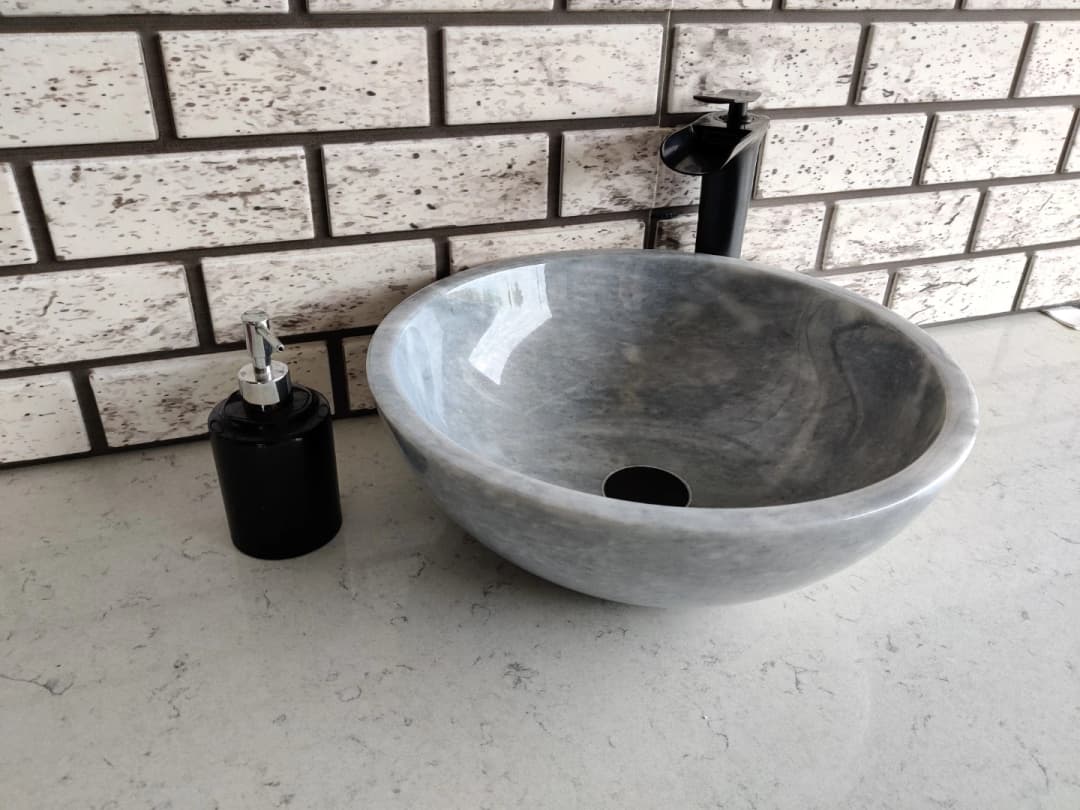 Gri Çanak Mermer Lavabo 3