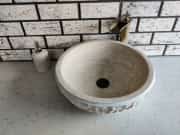 Traverten Çanak Patlatma Mermer Lavabo 2