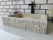 Traverten Dik Patlatma Mermer Lavabo 3