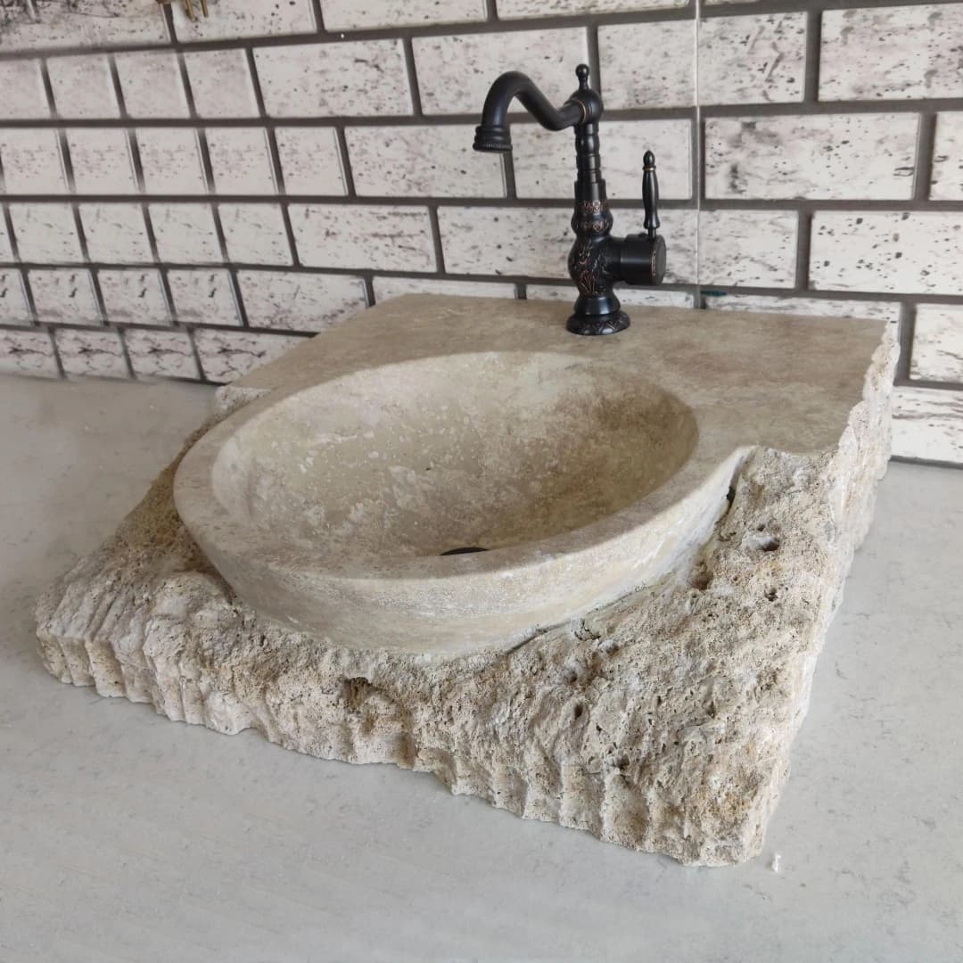 Traverten Masif Mermer Lavabo 1
