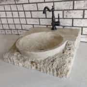 Traverten Masif Mermer Lavabo 1