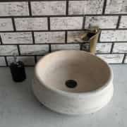 Traverten Camber Yuvarlak Mermer Lavabo 2