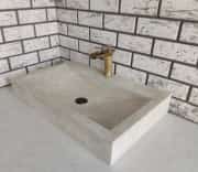 Traverten Yay Köşe Mermer Lavabo 1