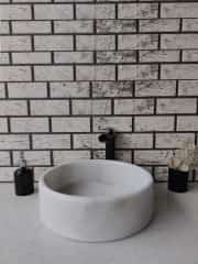 Beyaz Silindir Mermer Lavabo 1