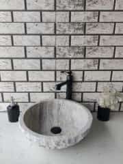 Silver Çanak Patlatma Mermer Lavabo 2