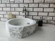 Beyaz Altıgen Mermer Lavabo 6