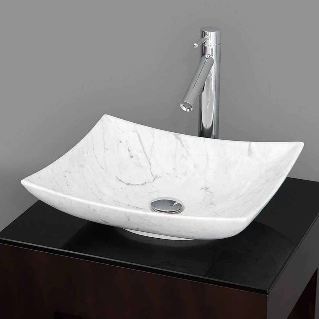 Beyaz Tekne Mermer Lavabo 2