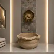 Traverten Fırfır Düz Mermer Kurna 1