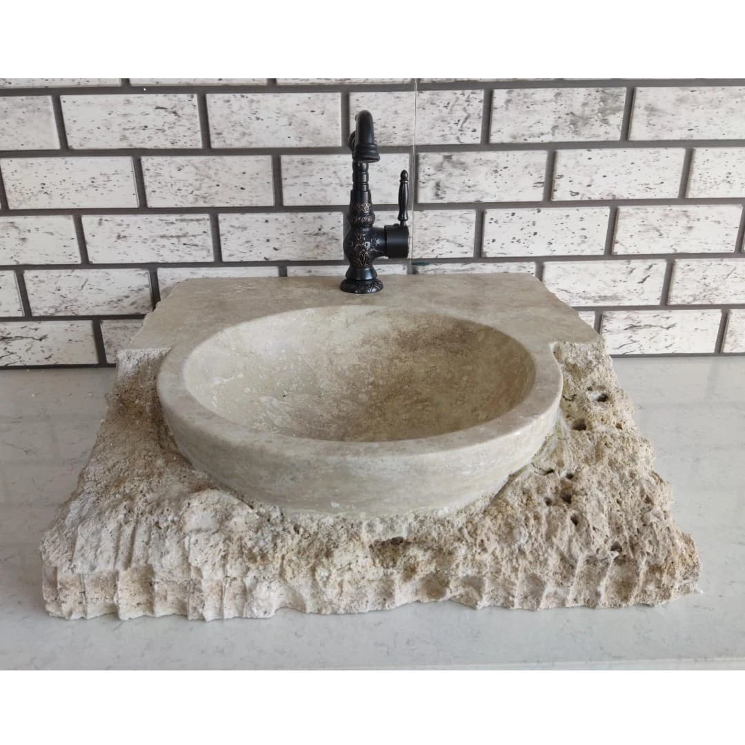 Traverten Masif Mermer Lavabo 2