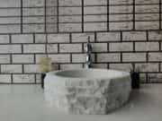 Beyaz Altıgen Mermer Lavabo 1