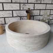 Traverten Silindir Mermer Lavabo 4