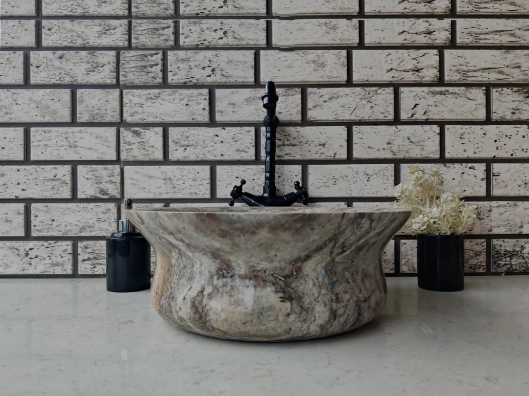 Silver Thin Mermer Lavabo 2