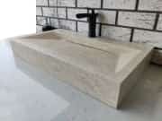 Traverten Gizli Giderli Mermer Lavabo 2