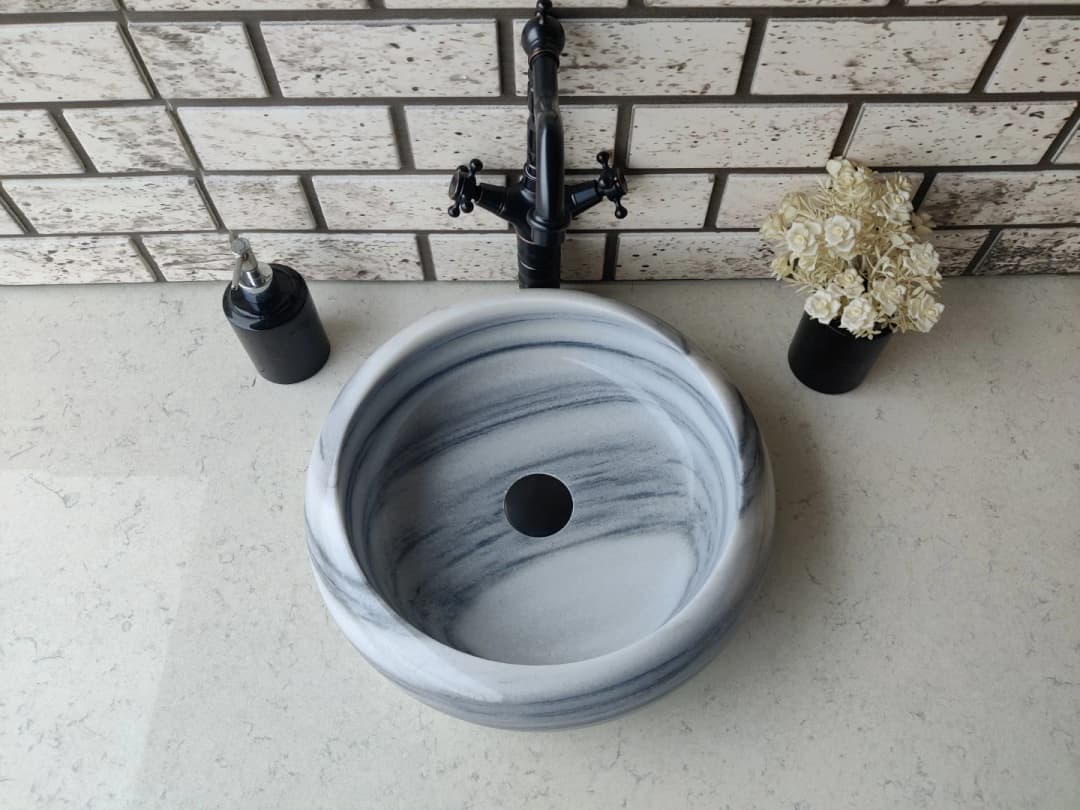 Lined Teker Mermer Lavabo 3