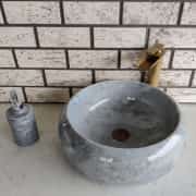 Gri Teker Mermer Lavabo 2