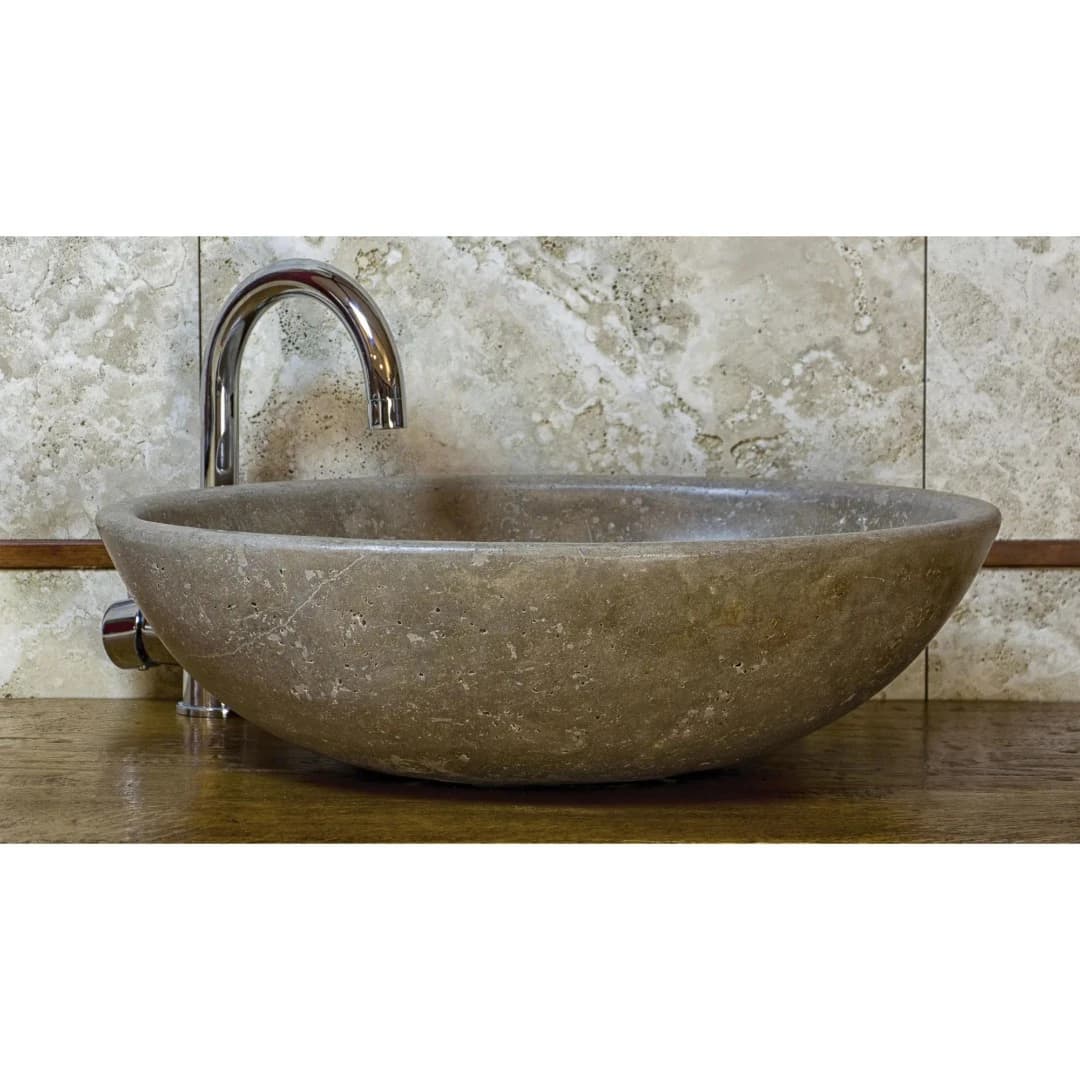 Traverten Noche Çanak Mermer Lavabo 2