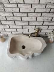 Traverten Natural Elips Mermer Lavabo 3