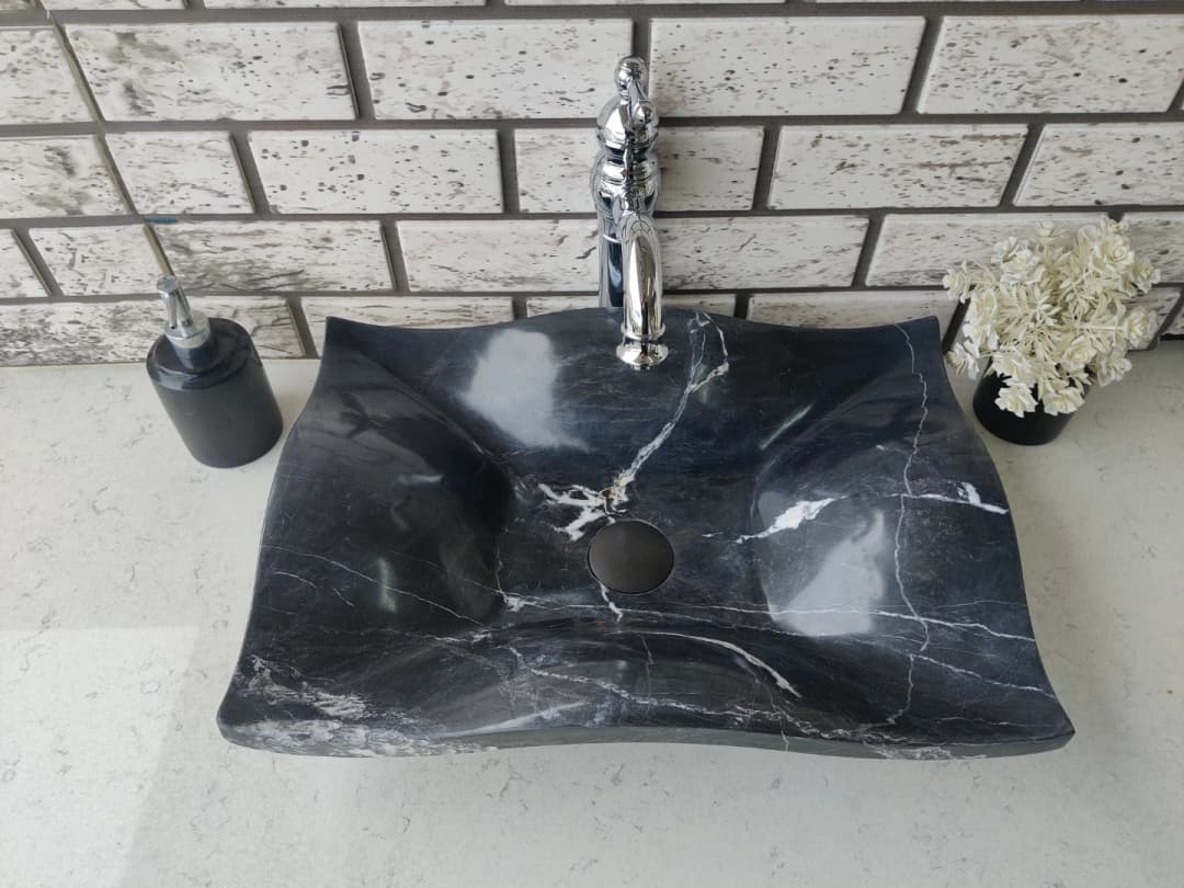 Toros Siyahı Undate Mermer Lavabo 3