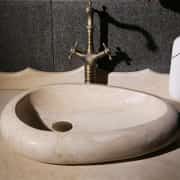Traverten Çakıl Taşı Mermer Lavabo 3