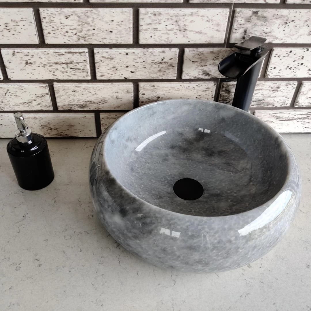 Gri Teker Mermer Lavabo 3