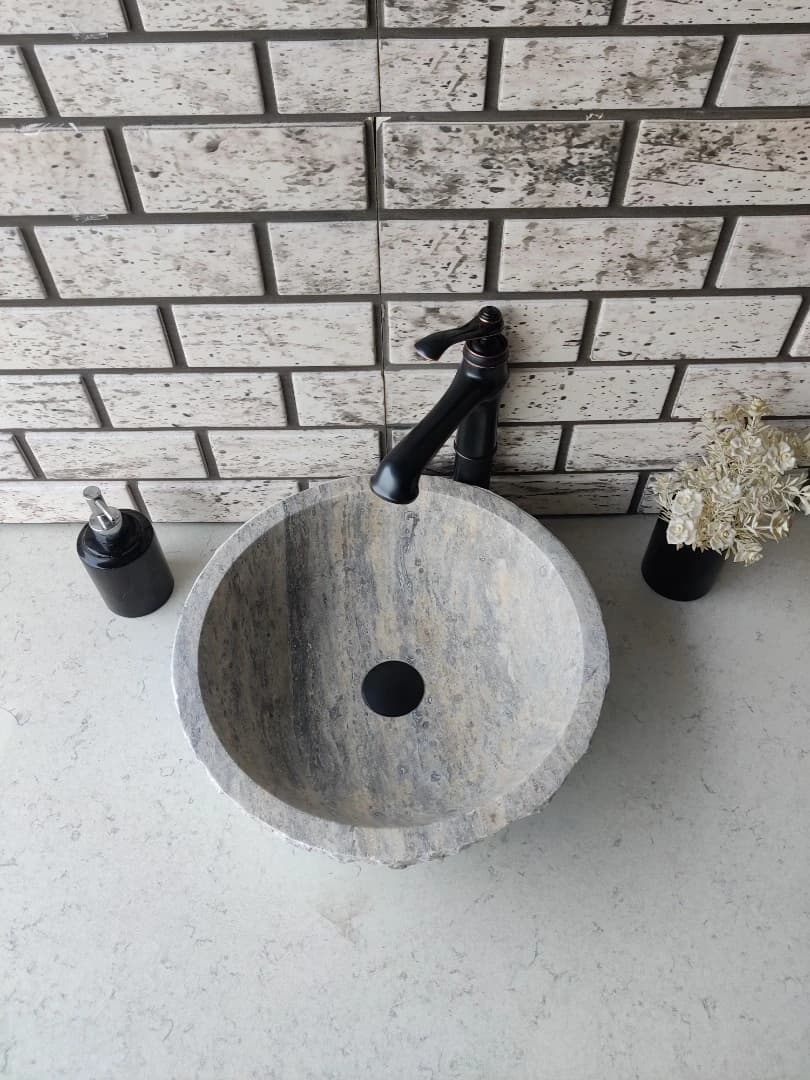 Silver Çanak Patlatma Mermer Lavabo 3