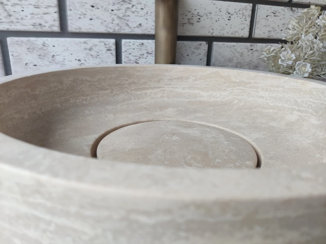 Traverten Kapaklı Mermer Lavabo 8
