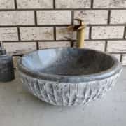 Gri Çanak Patlatma Mermer Lavabo 2