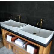 Beyaz Dikdörtgen Mermer Lavabo 5