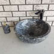 Karaca Siyah Çanak Mermer Lavabo 2