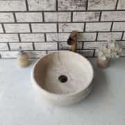 Traverten Pahlı Mermer Lavabo 2
