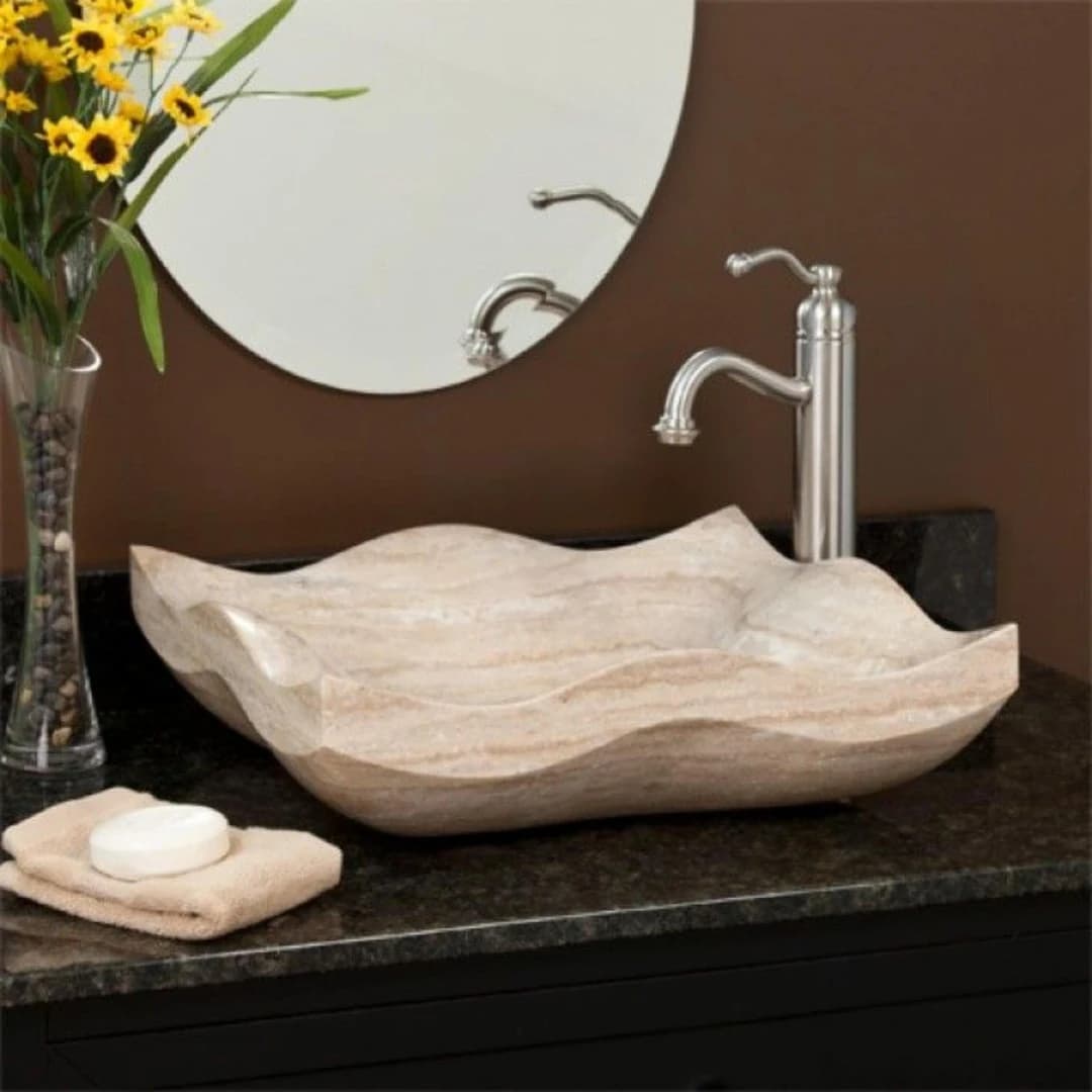 Dalgalı Mermer Lavabo 1