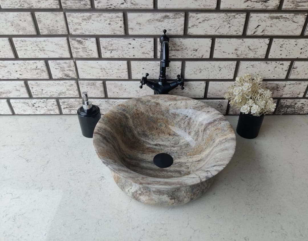 Silver Thin Mermer Lavabo 4